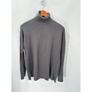 Jolie Gray Turtleneck Cashmere Blend Sweater // S